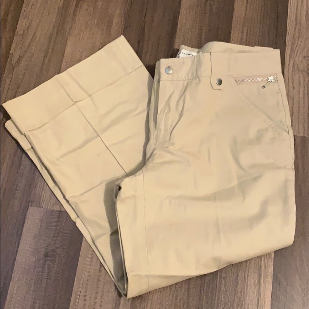 Banana Republic Khaki Cropped Wide Leg Pant Sz 2